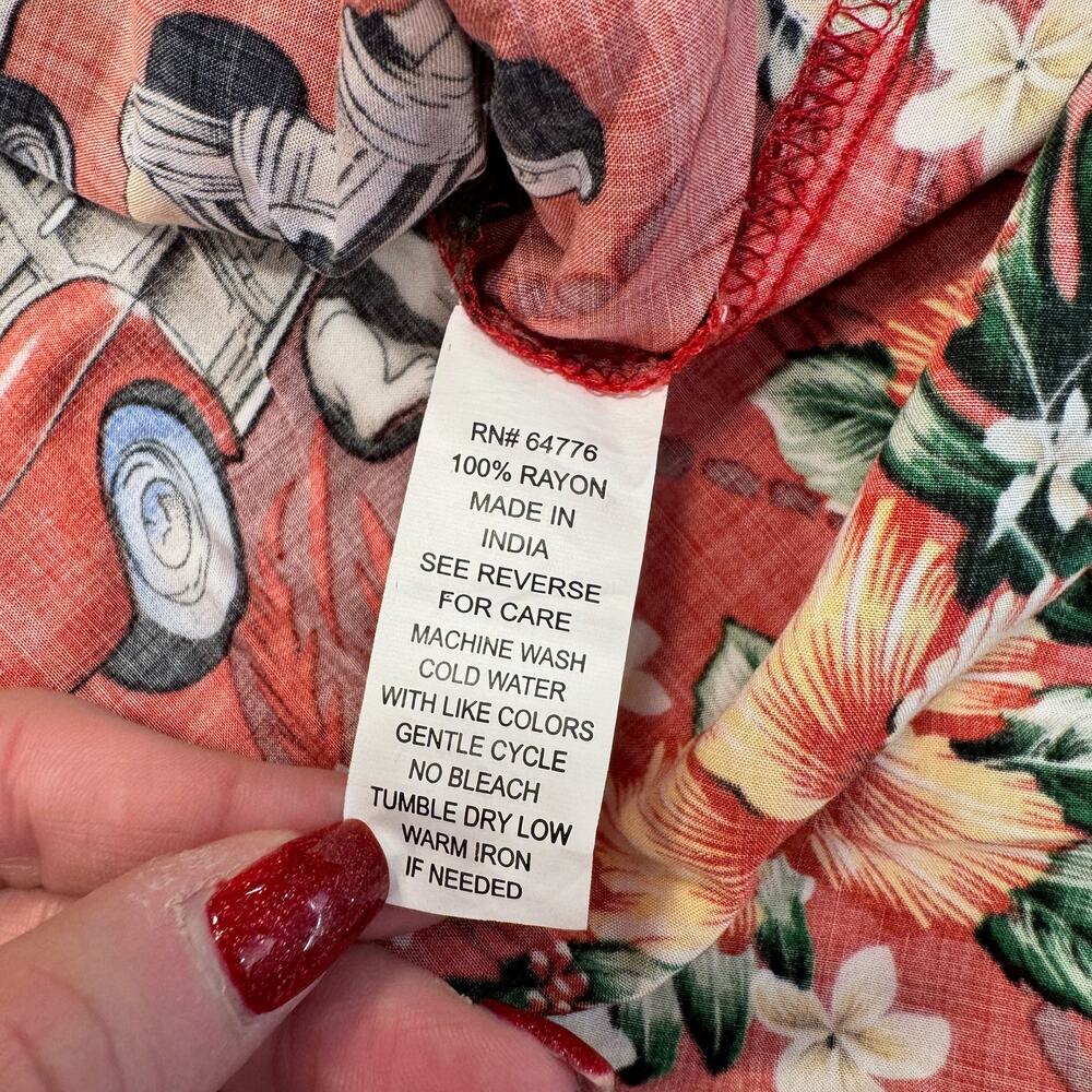 Vintage Big Dogs Hawaiian Shirt Men's 2XL Red Aloha Novelty Dadcore Vacation - Picture 11 of 16